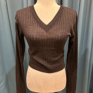 Black V-Neck Long Sleeve